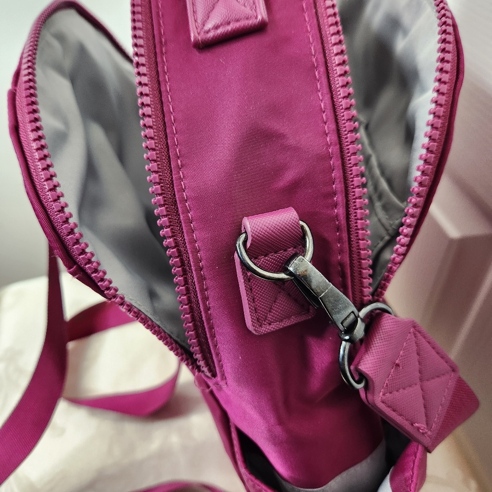 Baggallini Raspberry Convertible Nylon Backpack Crossbody - Picture 7 of 17